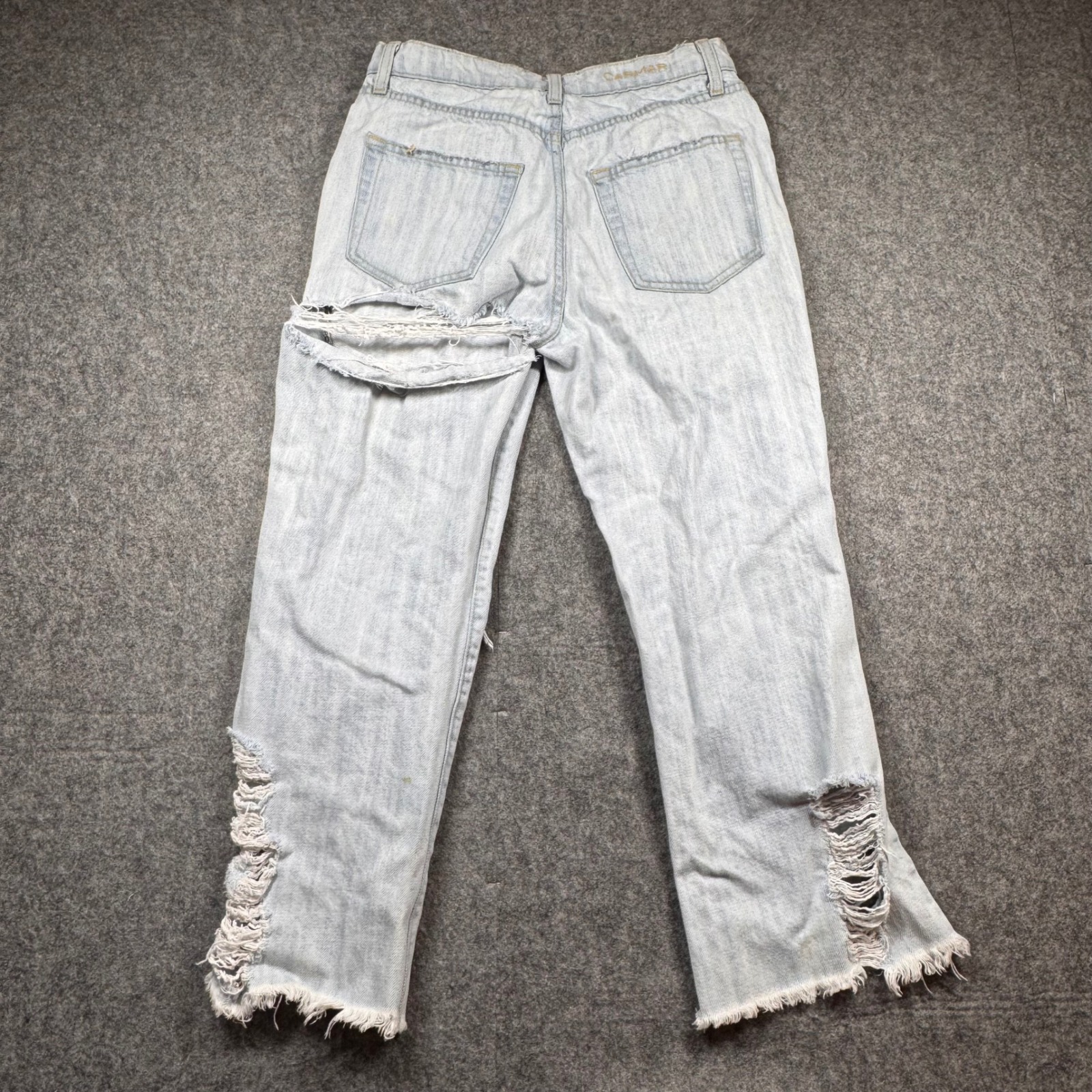 Carmar Denim Distressed Light Wash Ripped Raw Hem Jeans Womens Size 28 — image 3 of 8